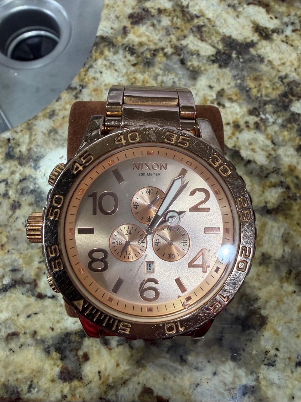 Nixon Rose Gold Tone Chronograph Watch